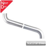 100mm Natural Zinc Downpipe 2-part Offset - up to 700mm Projection