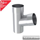 100mm Natural Zinc Downpipe 70 Degree Branch