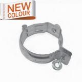 80mm RAL 9007 'Grey Aluminium' Galvanised Steel Downpipe Bracket with M10 Boss - for use with M10 Screw (not included)