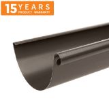 115mm Half Round Sepia Brown Galvanised Steel Gutter 3m Length - 15 years Product Warranty