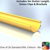 120x60mm Aluminium Aqualine Half Round Gutter Assemblies  - One of 26 Standard Matt RAL colours TBC 