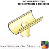 120x60mm Aluminium Aqualine Half Round Running Outlet Assemblies with 63mm spigot - One of 26 Standard Matt RAL colours TBC 