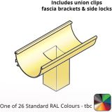 120x60mm Aluminium Aqualine Half Round Running Outlet Assemblies with 75x75mm spigot - One of 26 Standard Matt RAL colours TBC 