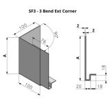 345-444mm SF3 Profile Skyline Aluminium Fascia - External Corner 