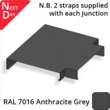 362mm Aluminium Sloping Coping (Suitable for 271-300mm Wall) - Flat T Junction - RAL 7016 Anthracite Grey