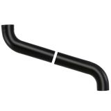 80mm Black Coated Galvanised Steel Downpipe 2-part Offset - up to 700mm Projection - 2 parts shown open