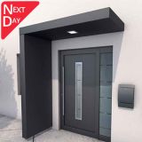 BS250 Aluminium Canopy 250x90cm  - No internal drainage - with Left-Hand Side Panel plus LED light - RAL7016 Anthracite Grey