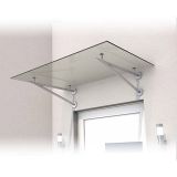 HD Stainless Steel V Canopy 140x90x35cm - Clear Glass 10mm