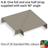 392mm Aluminium Sloping Coping (Suitable for 301-330mm Wall) - External 90 Degree Angle - Powder Coated Colour TBC