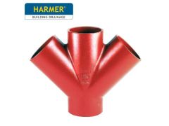 100 x 100 x 100mm Harmer SML Cast Iron Soil & Waste Above Ground Pipe - Double Branch - 45 Degree