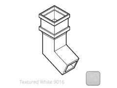 100 x 75mm (4"x3") Cast Aluminium Downpipe 112 Degree Bend without Ears - Textured 9016 White