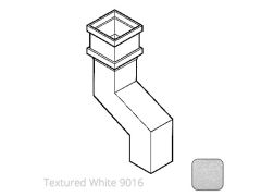 100 x 75mm (4"x3") Cast Aluminium Downpipe 75mm Offset - Textured 9016 White