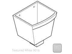 100 x 75mm (4"x3") Cast Aluminium Rectangular Hopper - 250 x 180 x 180mm - Textured 9016 White