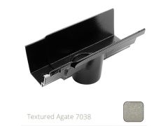 100 x 75mm (4"x3") Moulded Ogee Cast Aluminium 63mm Gutter Outlet - Textured Agate Grey RAL 7038