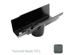 100 x 75mm (4"x3") Moulded Ogee Cast Aluminium 63mm Gutter Outlet - Textured Basalt Grey RAL 7012 