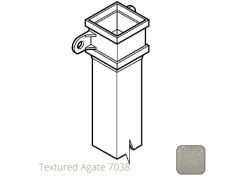 100 x 75mm (4"x3") x 1m Cast Aluminium Downpipe with Eared Socket - Textured 7038 Agate Grey