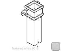 100 x 75mm (4"x3") x 1m Cast Aluminium Downpipe with Eared Socket - Textured 9016 White