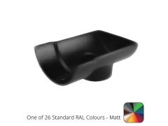 100mm (4") Half Round Cast Aluminium 63mm Stop End Socket Outlet  - One of 26 Standard Matt RAL colours TBC