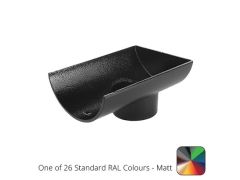 100mm (4") Half Round Cast Aluminium 63mm Stop End Spigot Outlet  - One of 26 Standard Matt RAL colours TBC