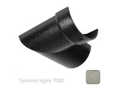 100mm (4") Half Round Cast Aluminium Gutter 90 Internal Angle - Textured Agate Grey RAL 7038