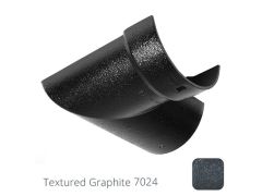 100mm (4") Half Round Cast Aluminium Gutter 90 Internal Angle - Textured Graphite Grey RAL 7024 