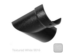 100mm (4") Half Round Cast Aluminium Gutter 90 Internal Angle - Textured Traffic White RAL 9016 