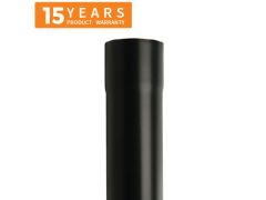 100mm Black Coated Galvanised Steel Downpipe 3m Length - 15 years Product Warranty