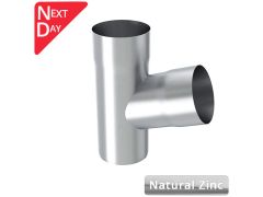 100mm Natural Zinc Downpipe 70 Degree Branch