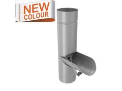 80mm RAL 9007 'Grey Aluminium' Galvanised Steell Downpipe  Access Pipe