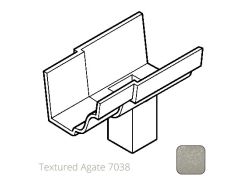 100x75mm (4x3") rectangular outlet Cast Aluminium 100 x 75mm (4"x3")  Moulded Gutter Running Outlet - Single Spigot - Textured 7038 Agate 