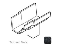 75x75 (3x3") square outlet Cast Aluminium 100 x 75mm (4"x3")  Moulded Gutter Running Outlet - Single Spigot - Textured Black 