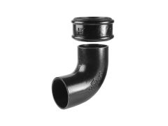 110mm SimpleFIT 92.5 Degree Short Bend with Uneared 'Push-Fit' Sockets - Black
