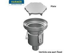 110mm Stainless Steel Vertical one Part Drain - comes with 255mm Circular Plate Grate 