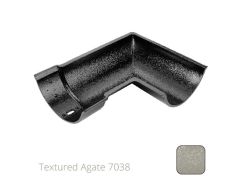 115mm (4.5") Beaded Half Round Cast Aluminium 90 degree Internal Gutter Angle - Textured Agate Grey RAL 7038