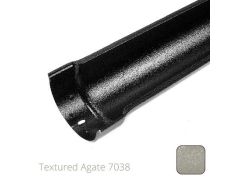 115mm (4.5") Beaded Half Round Cast Aluminium Gutter Length - 0.61m - Textured Agate Grey RAL 7038 