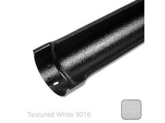 115mm (4.5") Beaded Half Round Cast Aluminium Gutter Length - 0.61m - Textured Traffic White RAL 9016