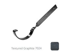 115mm (4.5") Half Round Cast Aluminium Gutter Side Fix Rafter Bracket - Textured Graphite Grey RAL 7024 