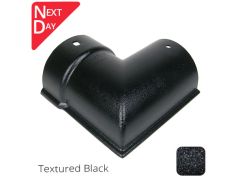 115x75mm (4.5"x3") Beaded Deep Run Cast Aluminium 90 degree Gutter Angle - Internal - Textured Black - Next Day Delivery