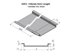 125-224mm SOF4 Profile Skyline Aluminium Soffit - 3mtr length (including 1no Union clip)