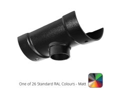 125mm (5") Half Round Cast Aluminium 63mm Gutter Outlet - One of 26 Standard Matt RAL colours TBC 