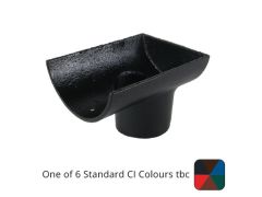125mm (5") Half Round Cast Iron 75mm (3") Drop End Gutter Outlet - Internal - One of 6 CI Standard RAL Colours TBC