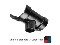 100mm (4") Half Round Cast Iron 75mm (3") Gutter Outlet - One of 6 CI Standard RAL Colours TBC