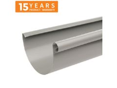 125mm Half Round Dusty Grey Galvanised Steel Gutter 3m Length - 15 years Product Warranty