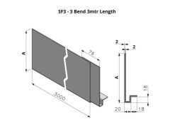 145-244mm SF3 Profile Skyline Aluminium Fascia - 3mtr length (including 1.no union)