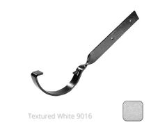 150mm (6")Half Round Cast Aluminium Gutter Side Fix Rafter Bracket - Textured Traffic White RAL 9016 