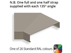 182mm Aluminium Sloping Coping (Suitable for 91-120mm Wall) - Internal 135 Degree Angle - Powder Coated Colour TBC