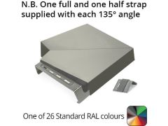 212mm  Aluminium Coping (Suitable for 121-150mm Wall) - 135 Degree Angle - Powder Coated