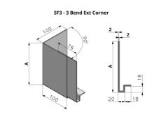 245-344mm SF3 Profile Skyline Aluminium Fascia - External Corner