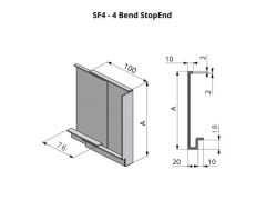 253-352mm SF4 Profile Skyline Aluminium Fascia - Stop End 