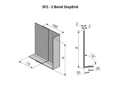 262-360mm SF2 Profile Skyline Aluminium Fascia - Stop End 